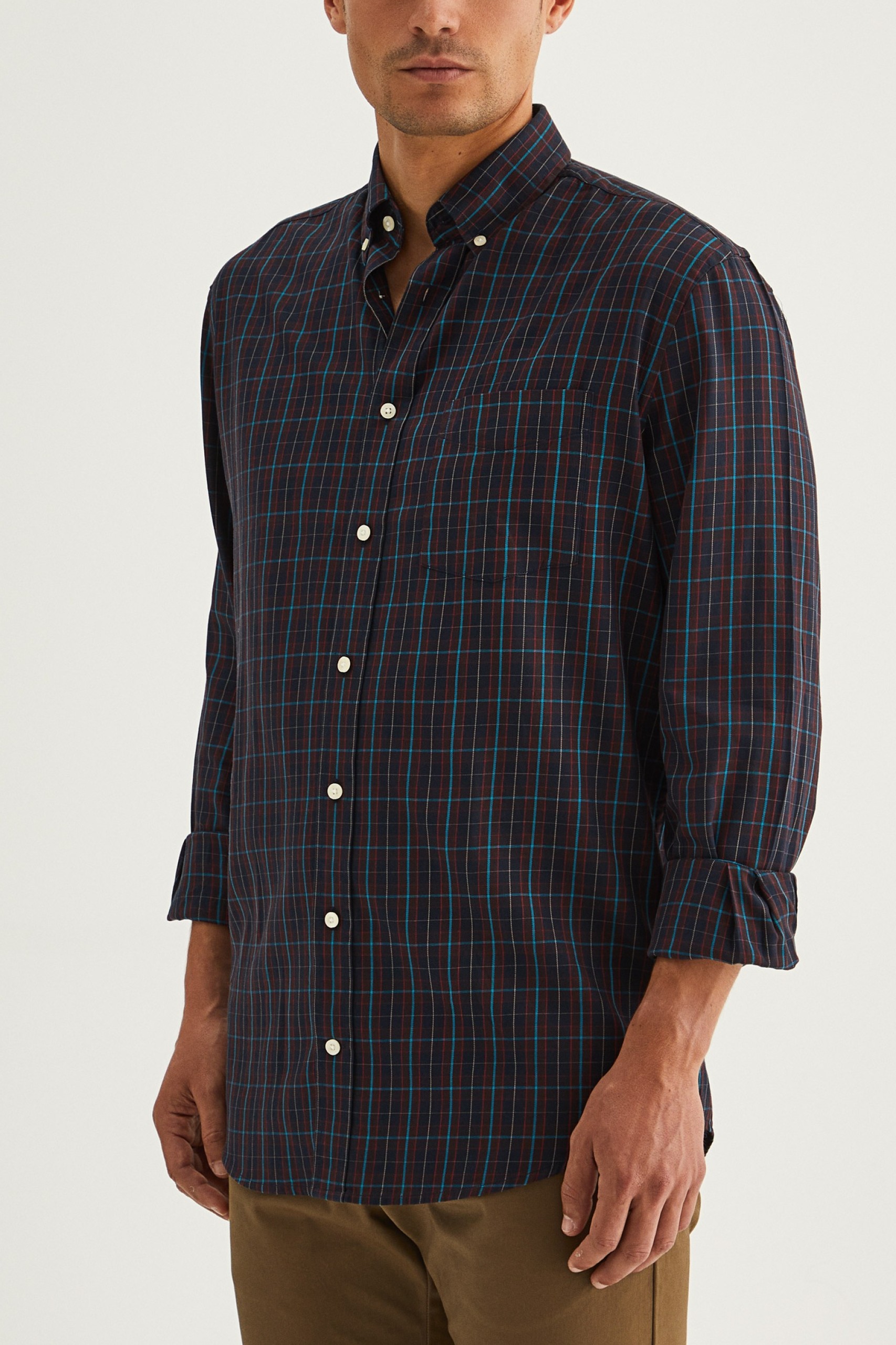 Camisa regular fit a cuadros
