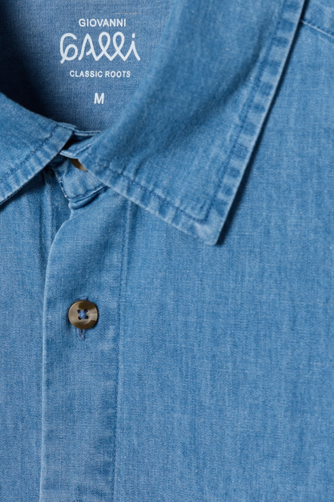 Camisa de ganga manga curta regular fit