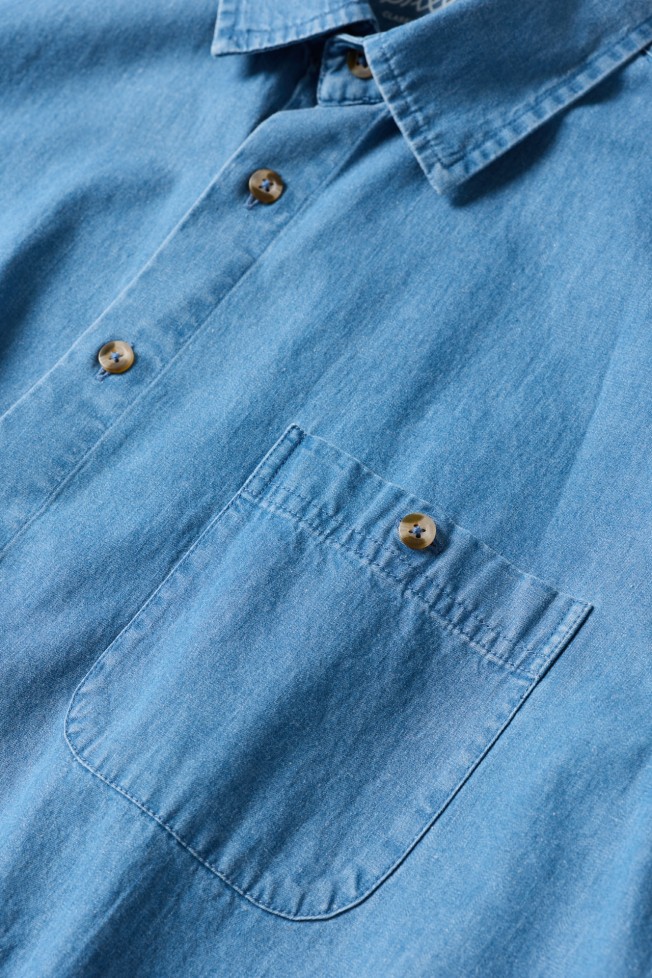 Camisa de ganga manga curta regular fit