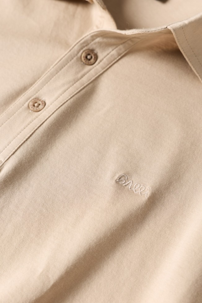 Polo de manga comprida regular fit bege Polo de manga comprida regular fit bege