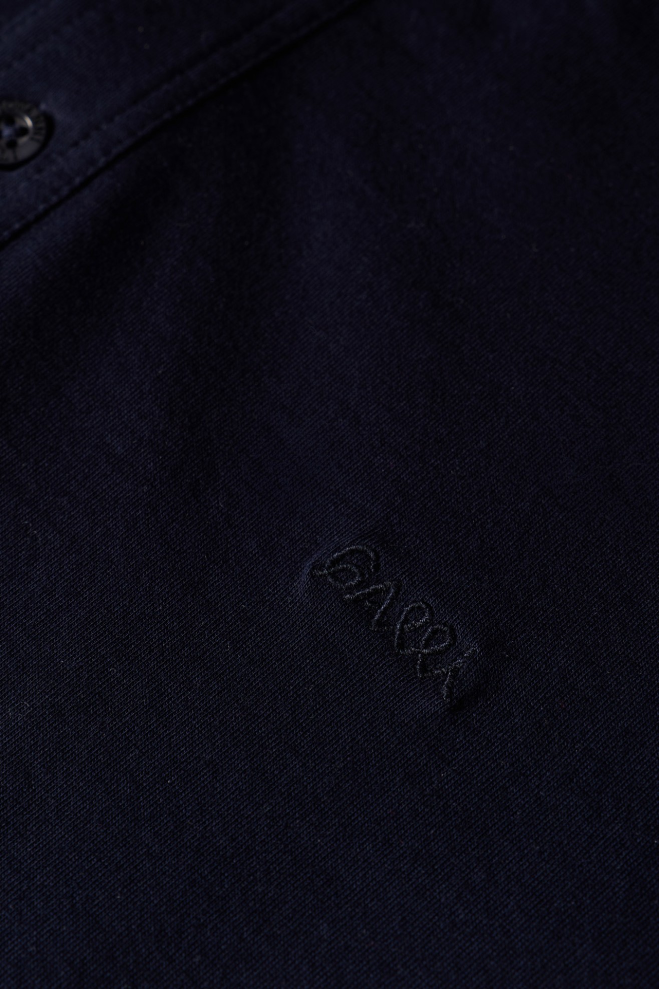 Polo de manga comprida azul-marinho