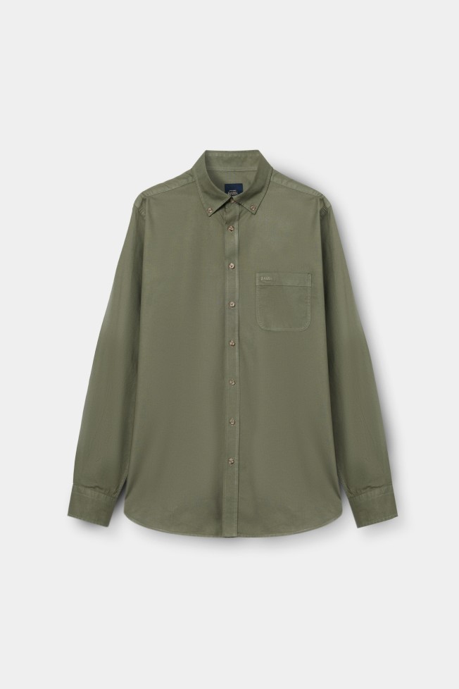 Camisa regular fit em algod�o