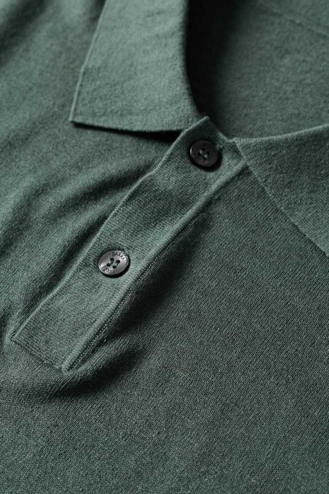 Polo tricotado em linho e algod�o