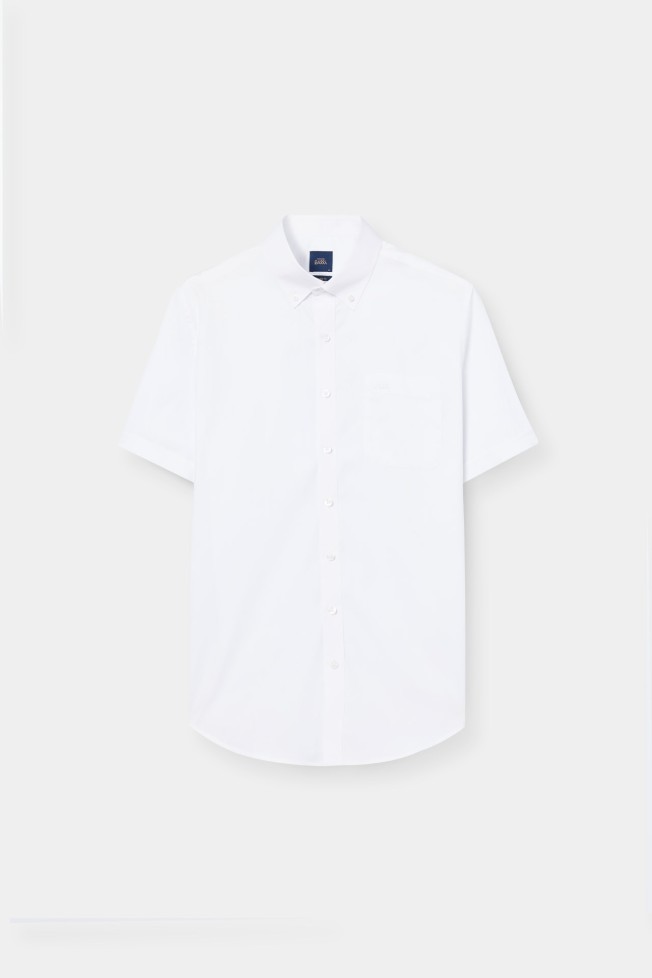 Camisa oxford de manga curta regular fit