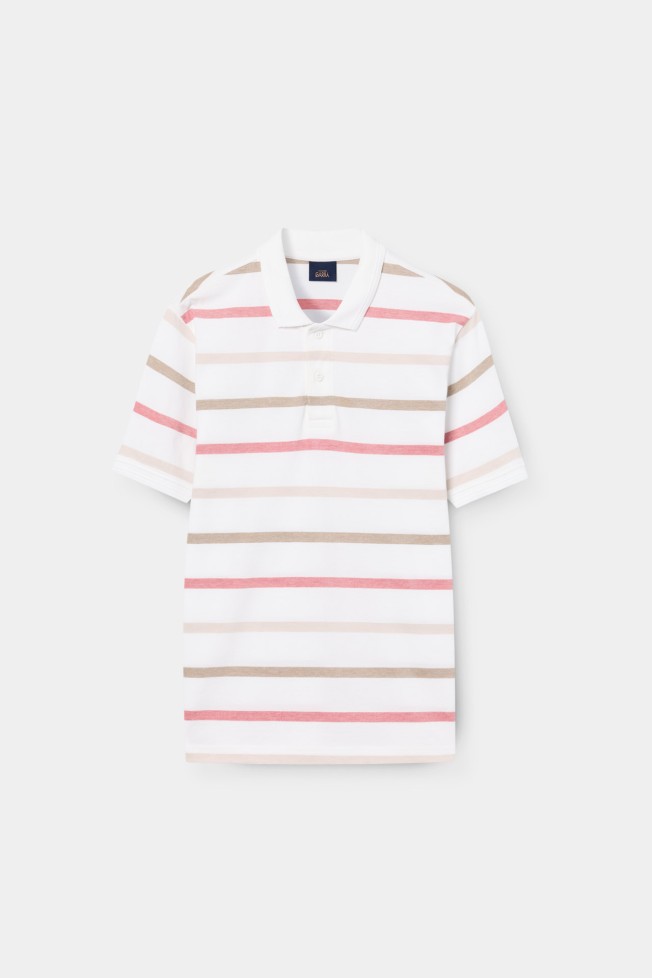Polo �s riscas em algod�o