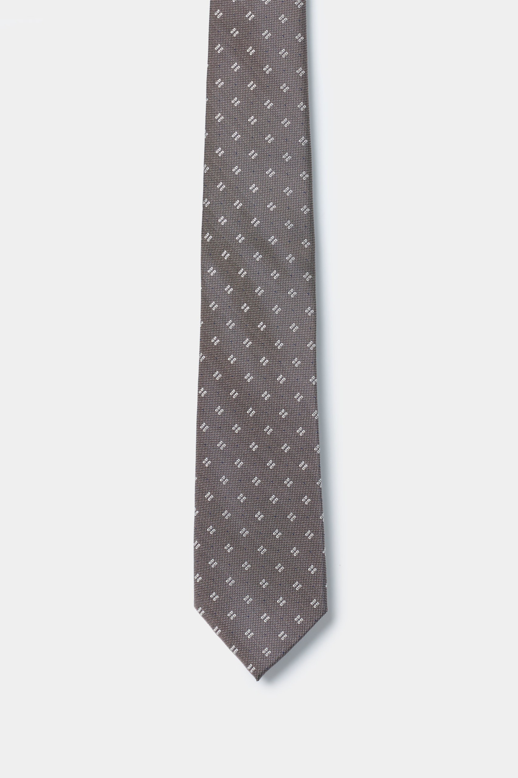 Corbata marrón con microestampado