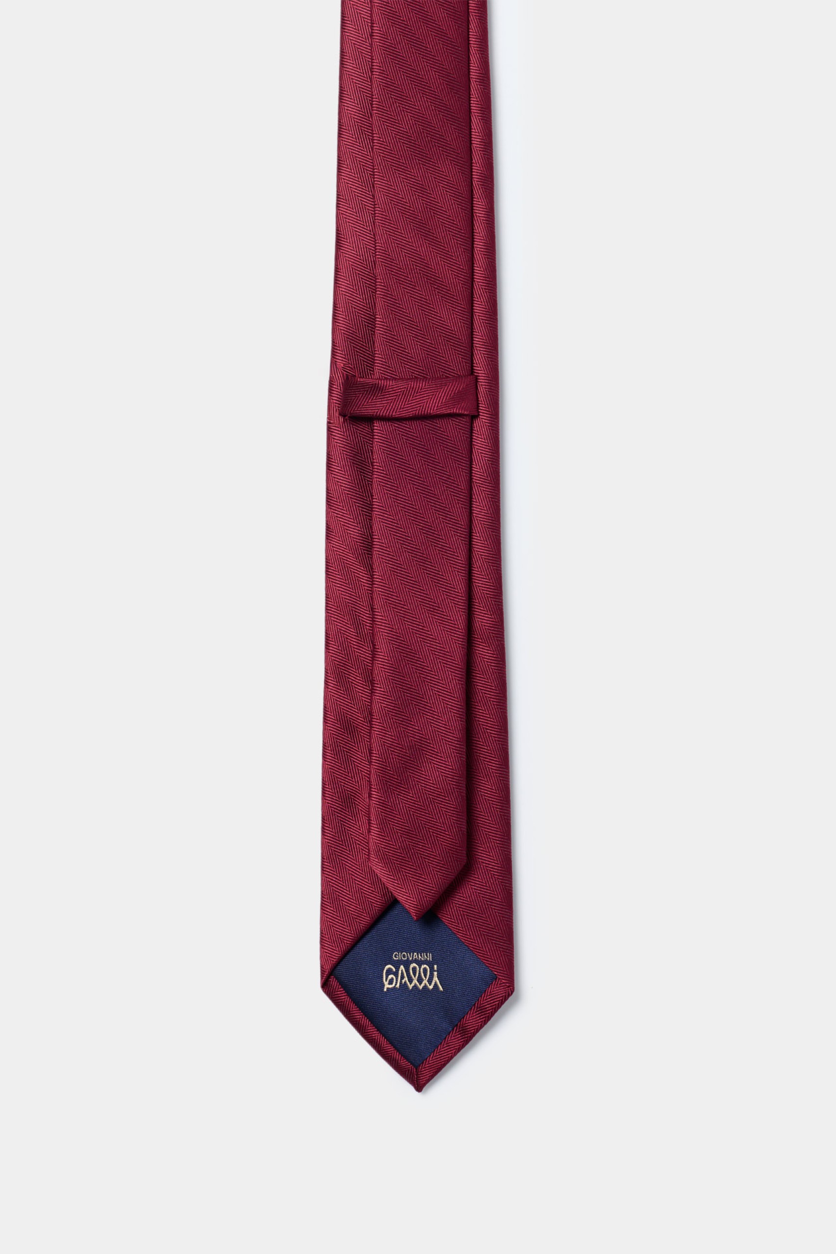 Corbata color burdeos con estampado de espiga
