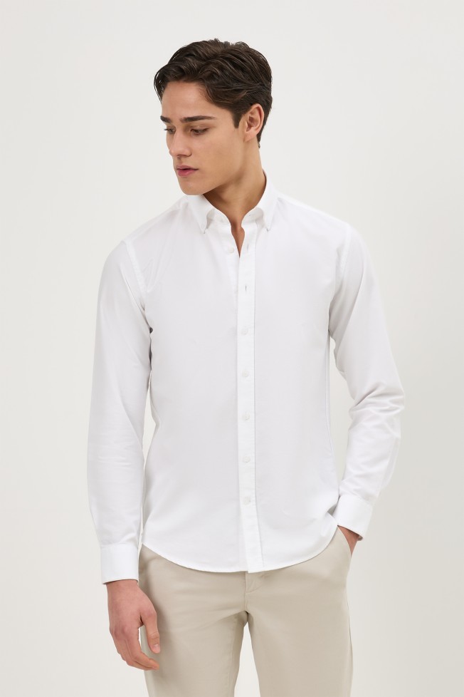 Camisa oxford slim fit