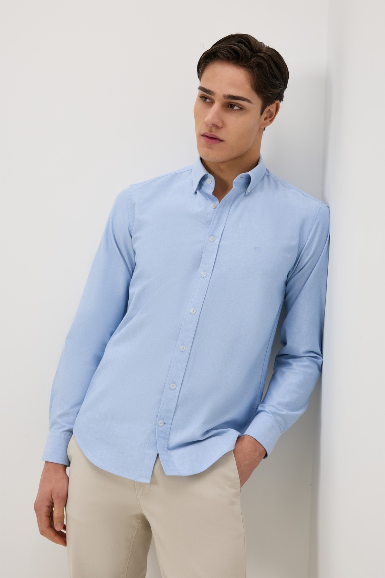 Camisa oxford slim fit