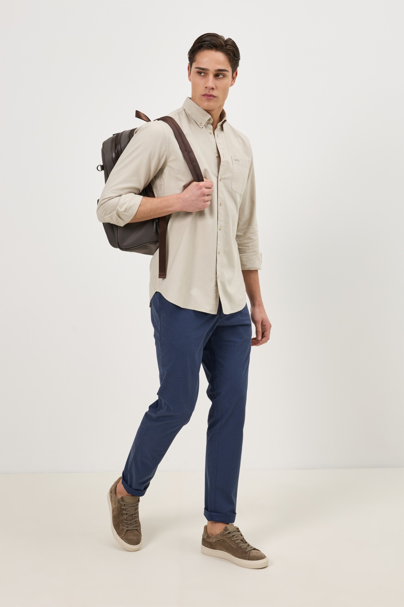 Camisa regular fit em algod�o