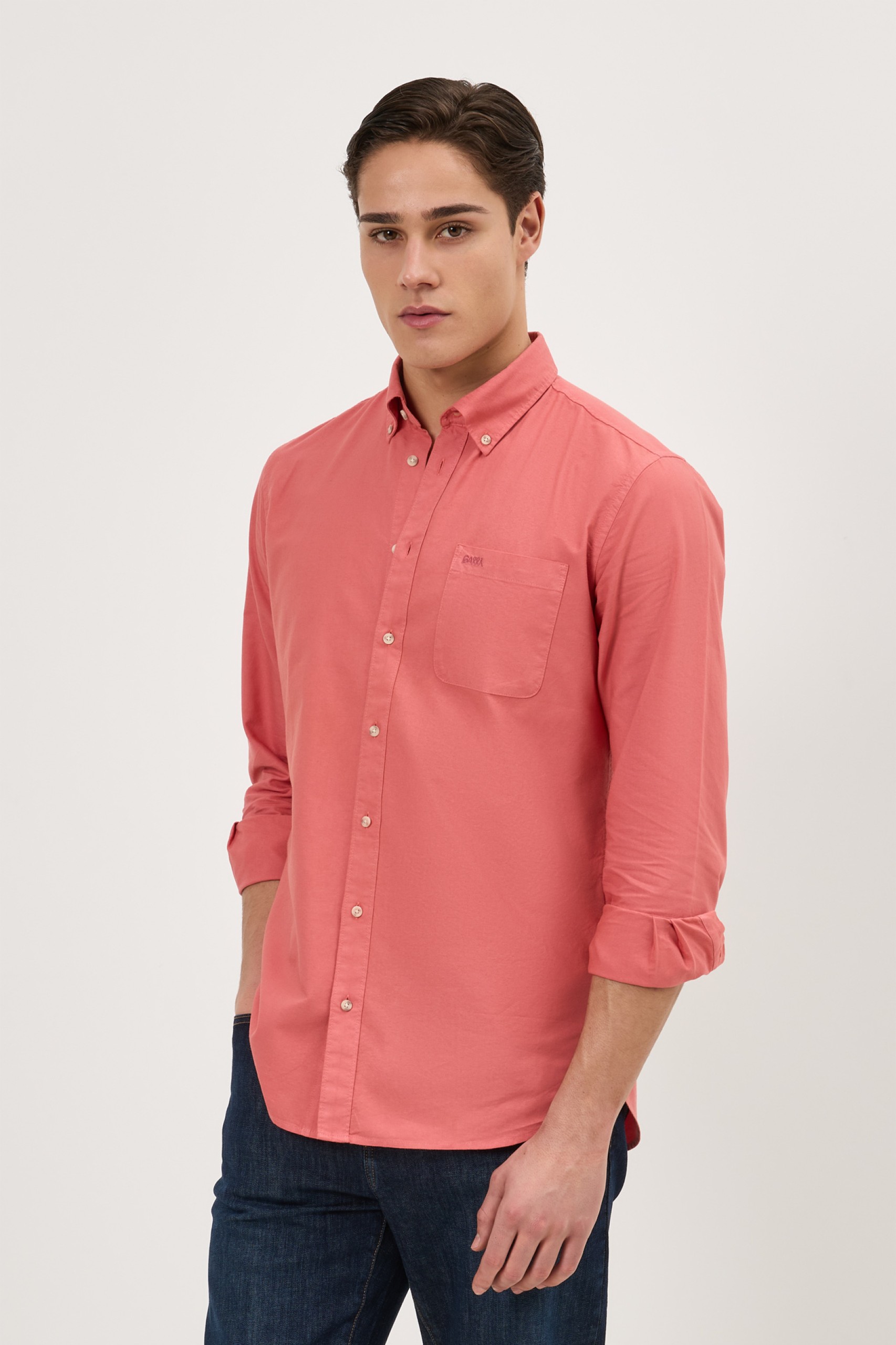 Camisa de algodón de corte regular