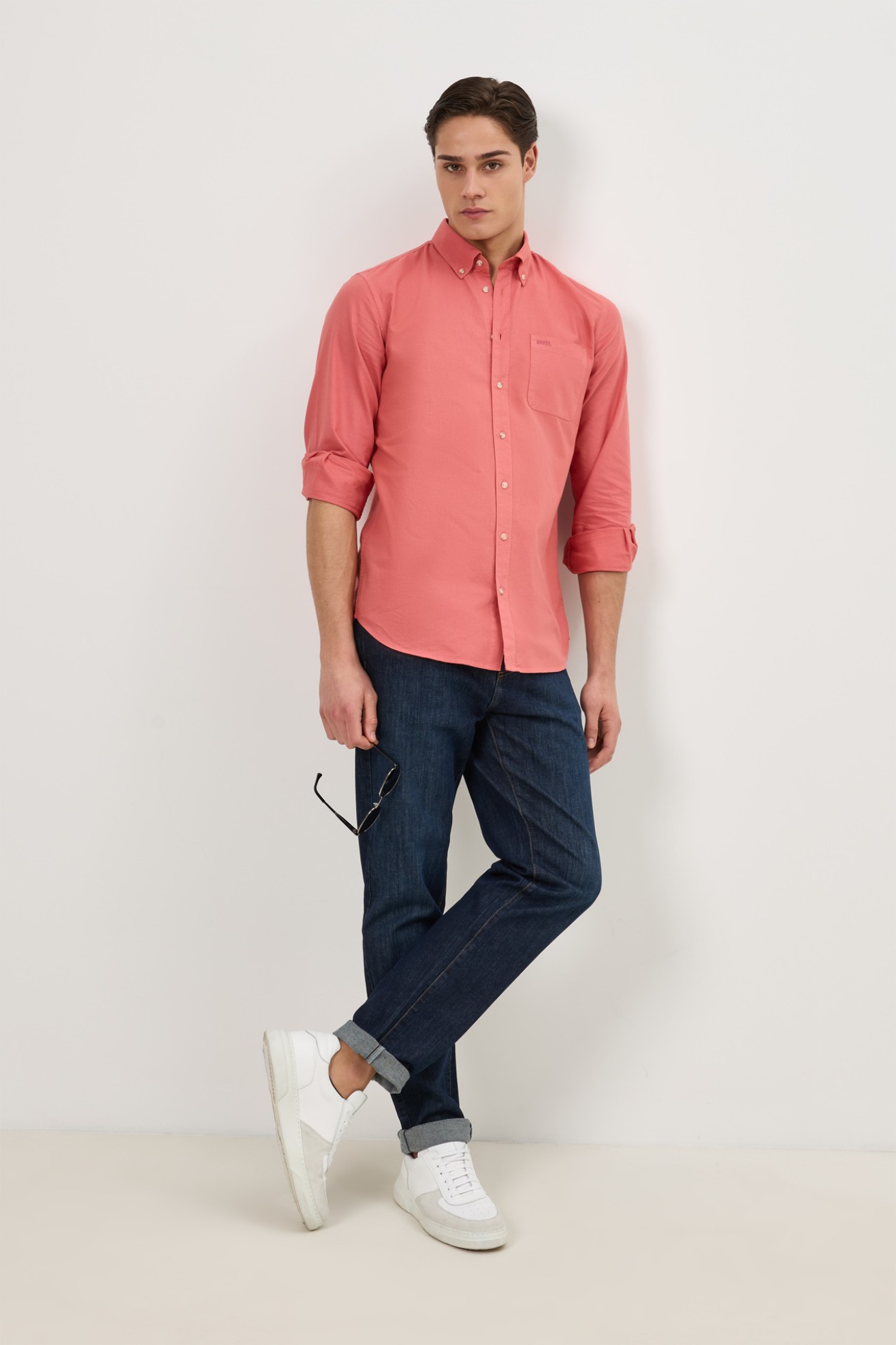 Camisa regular fit em algod�o