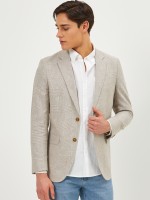 Blazer em linho e algod�o slim fit