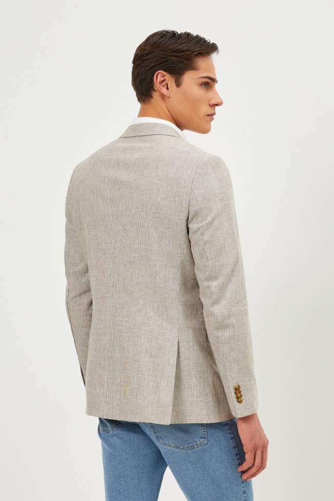 Blazer em linho e algodão slim fit Blazer em linho e algodão slim fit