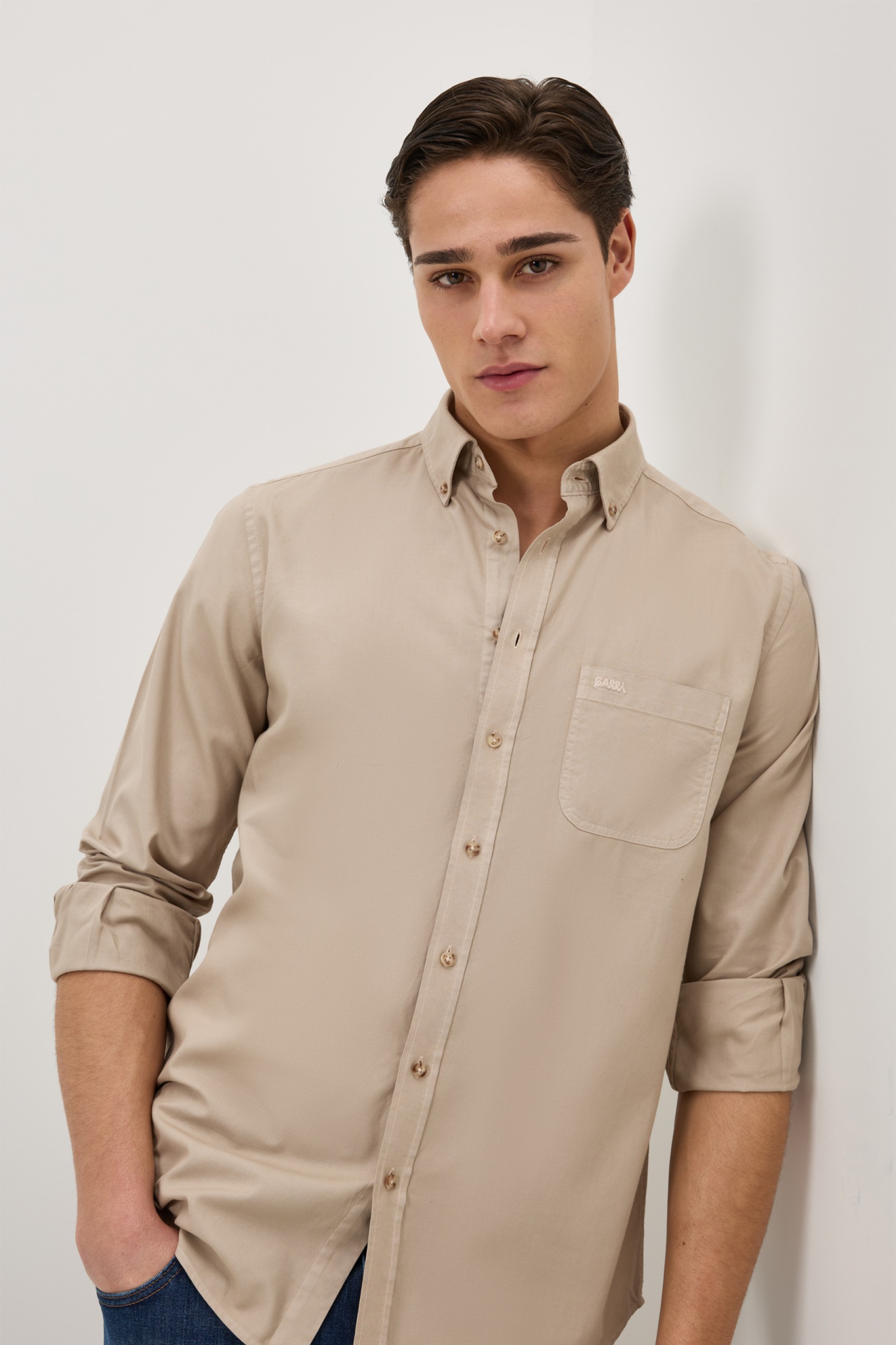 Camisa de corte regular en algodón