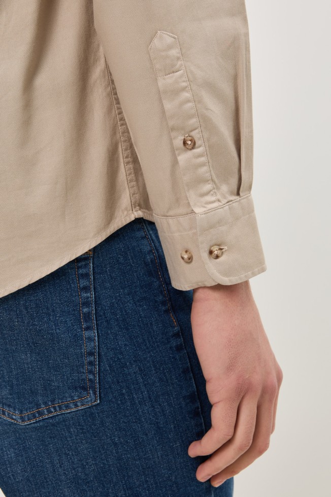 Camisa regular fit em algod�o