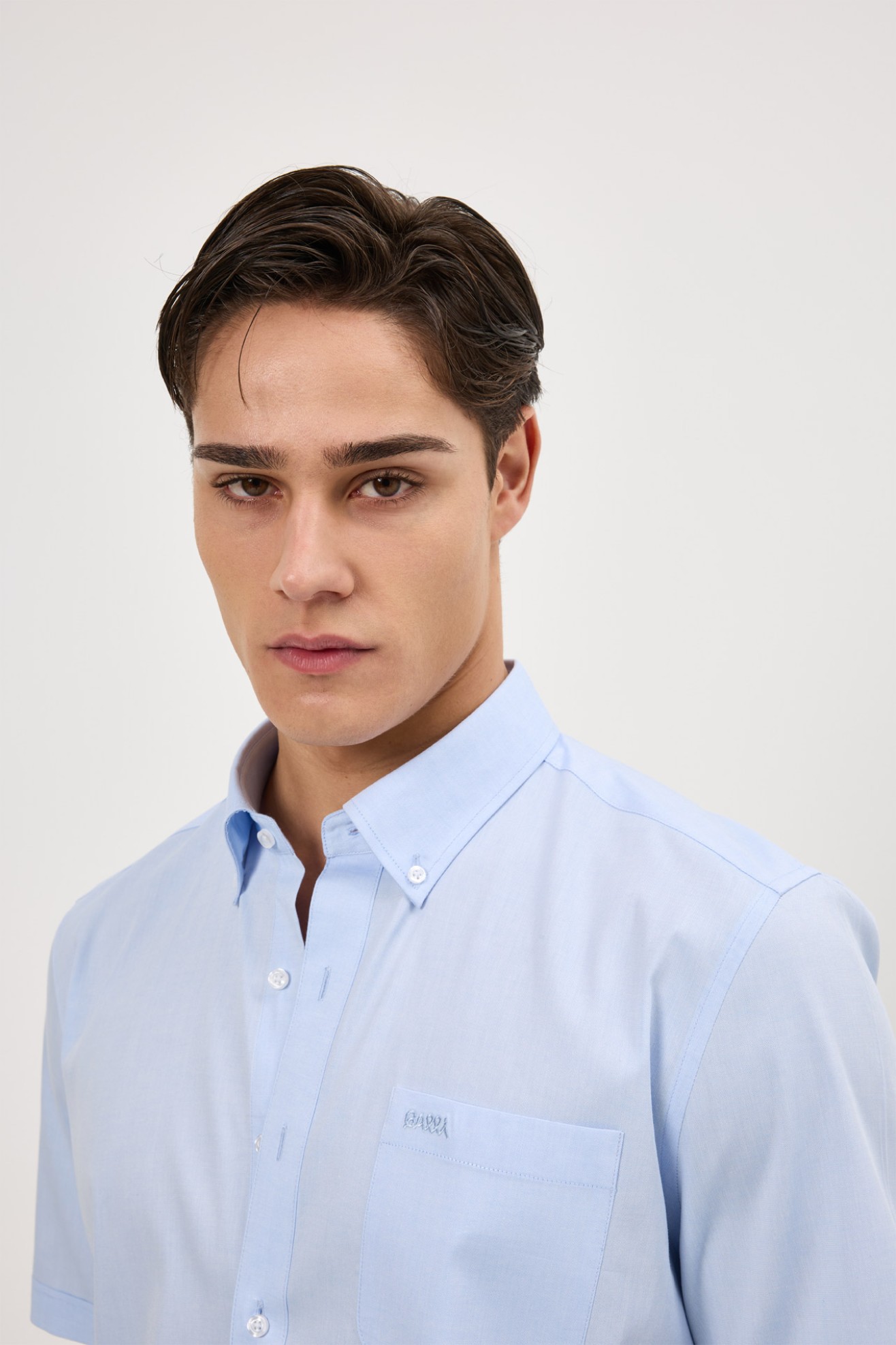 Camisa oxford de manga curta regular fit
