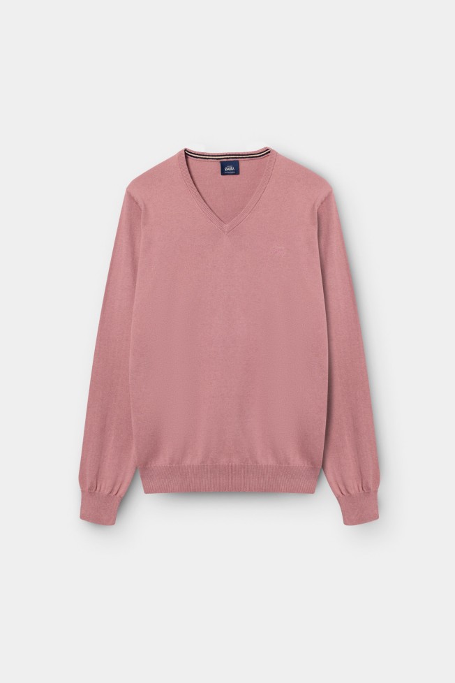 Camisola de malha em algod�o e caxemira