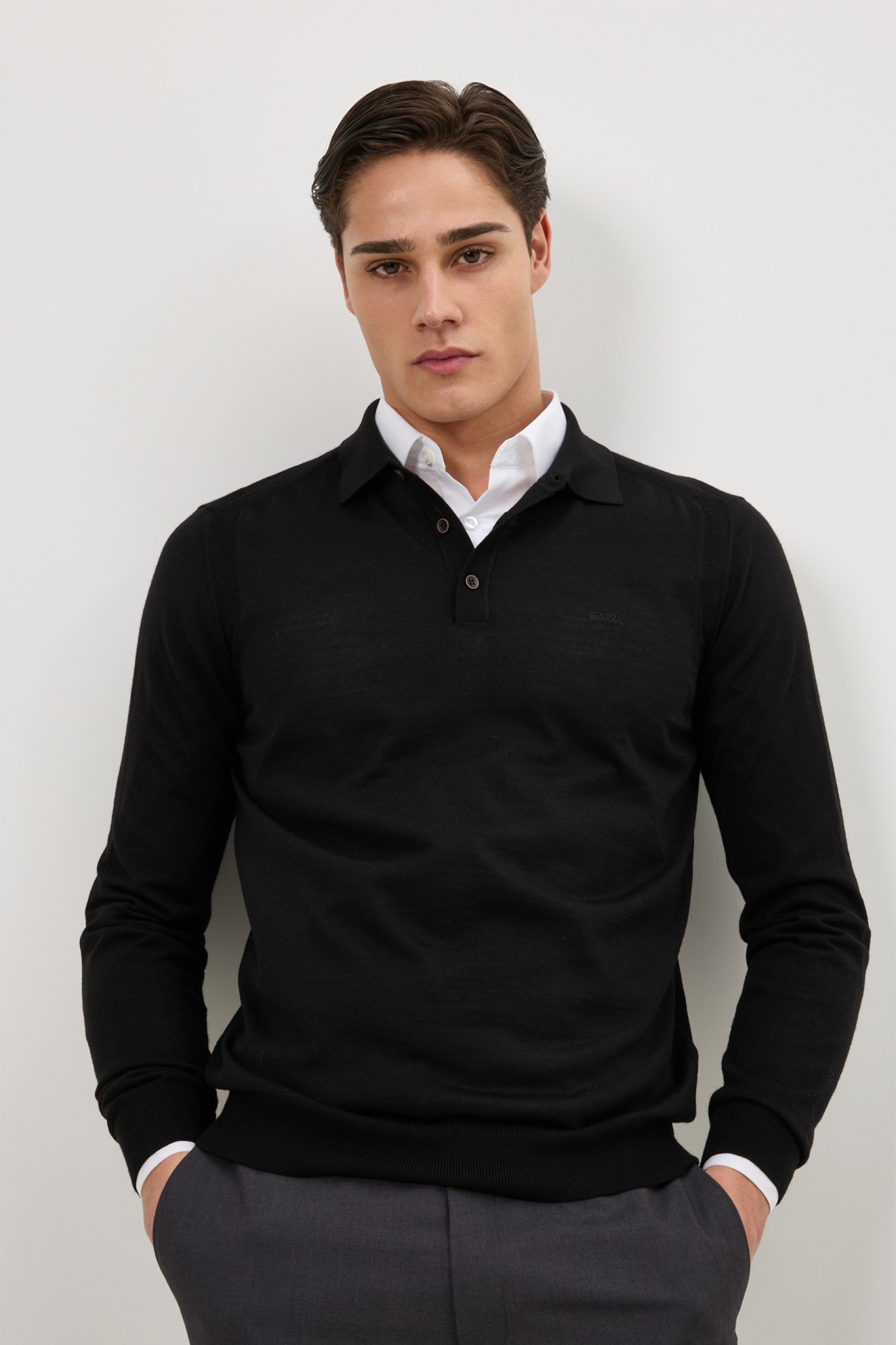 Polo de punto de lana merino