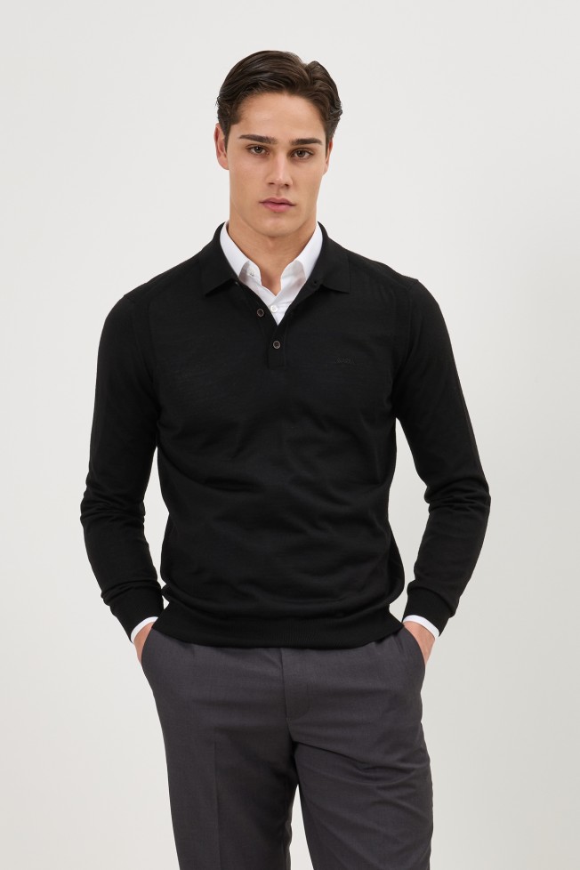 Polo de punto de lana merino Polo de punto de lana merino