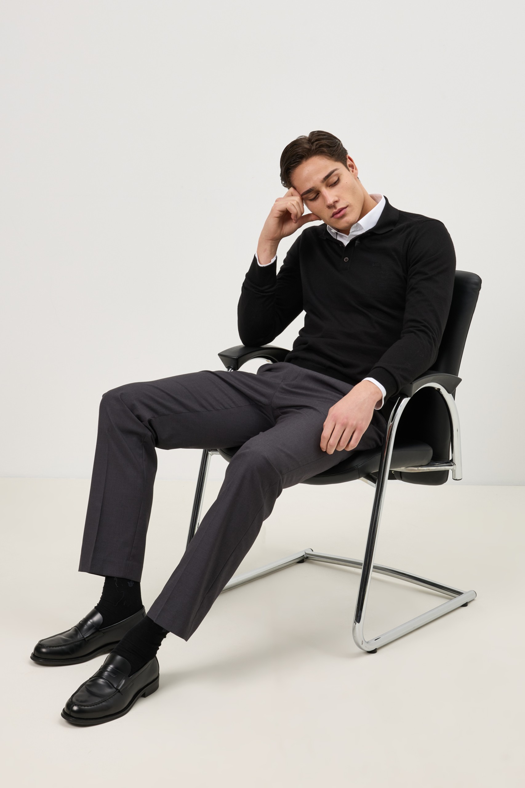 Polo de punto de lana merino