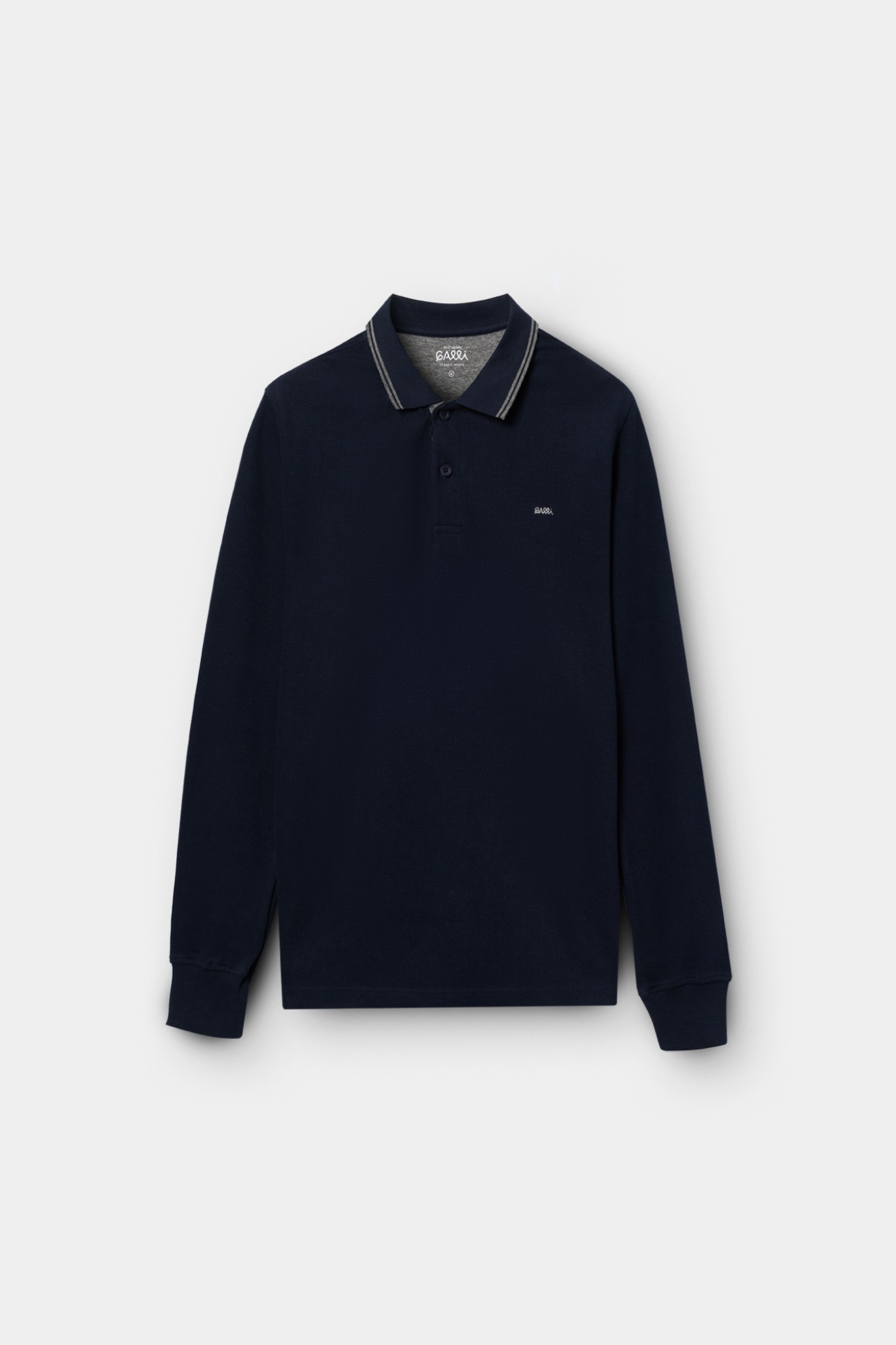 Polo em algod�o azul-marinho
