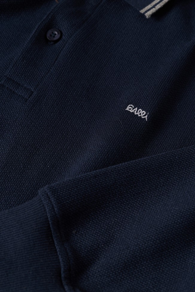 Polo em algodão azul-marinho Polo em algodão azul-marinho