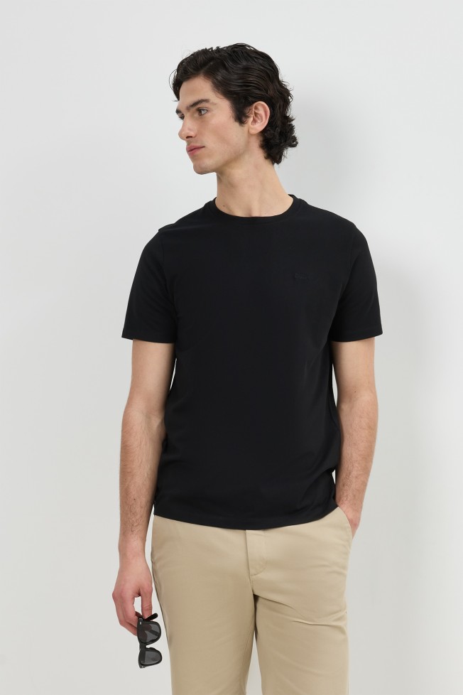T-shirt de malha jersey regular fit T-shirt de malha jersey regular fit