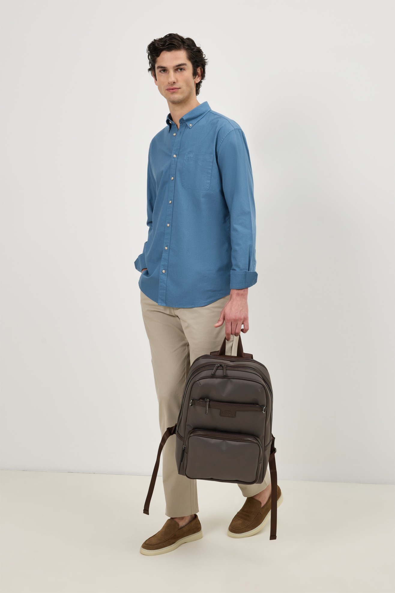 Camisa regular fit em algod�o