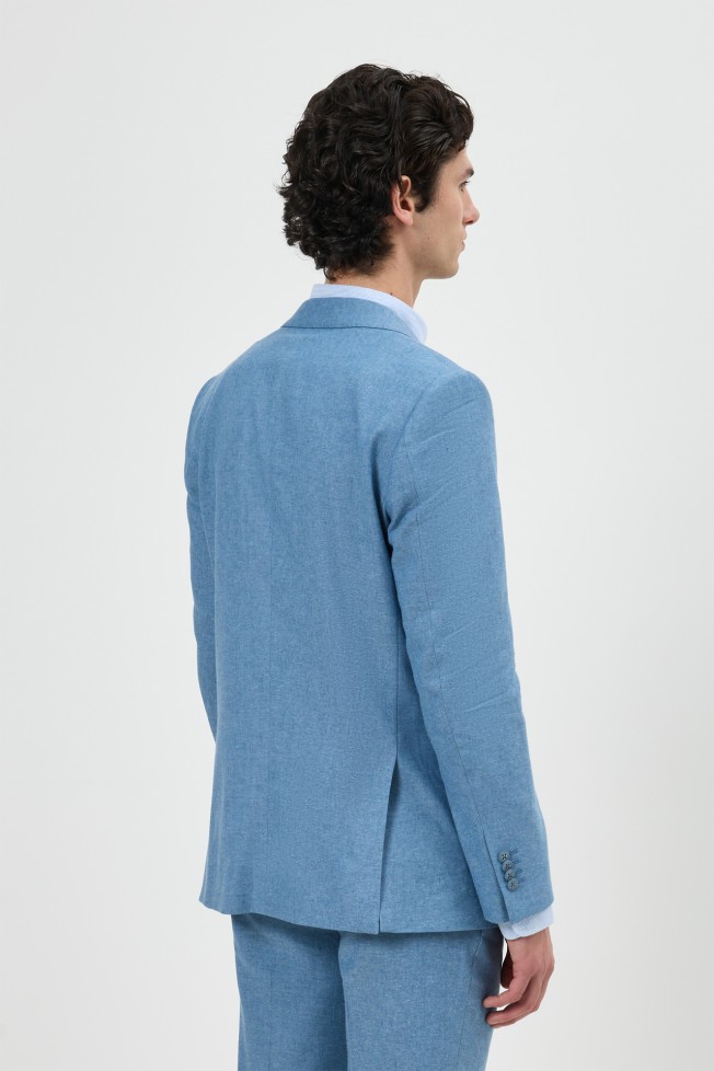 Fato cl�ssico em algod�o e linho slim fit