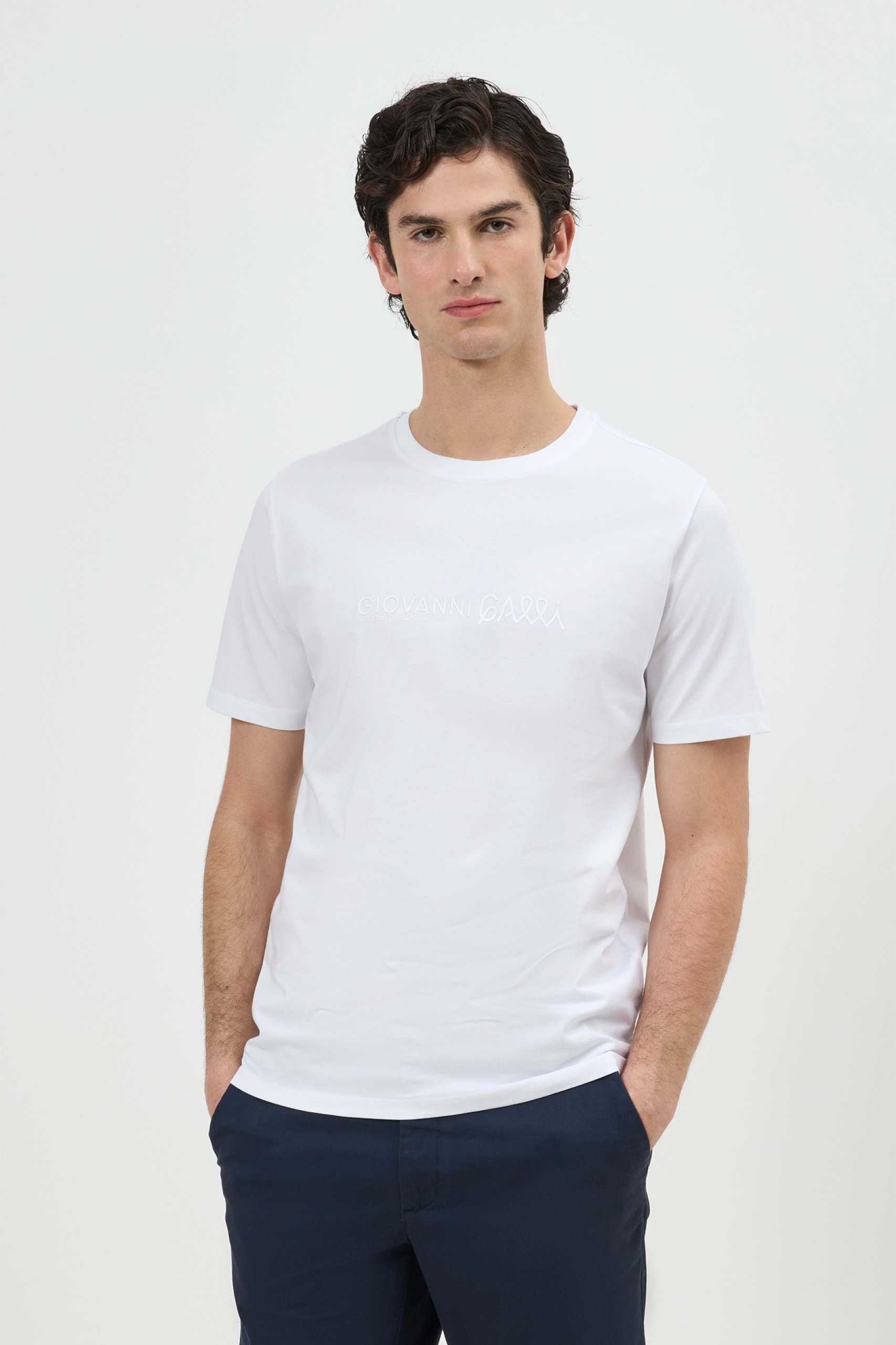 T-shirt estampada em algodão