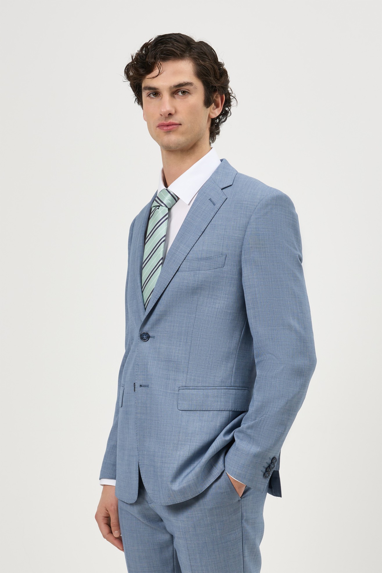 Fato cl�ssico slim fit em l�