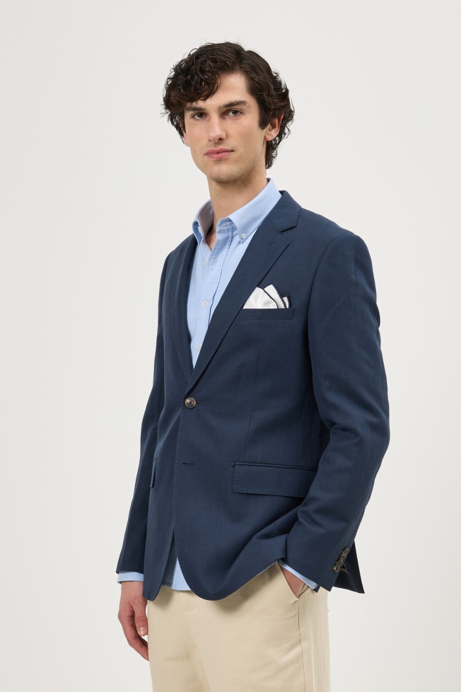 Blazer em linho e algodão slim fit Blazer em linho e algodão slim fit