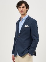 Blazer em linho e algod�o slim fit