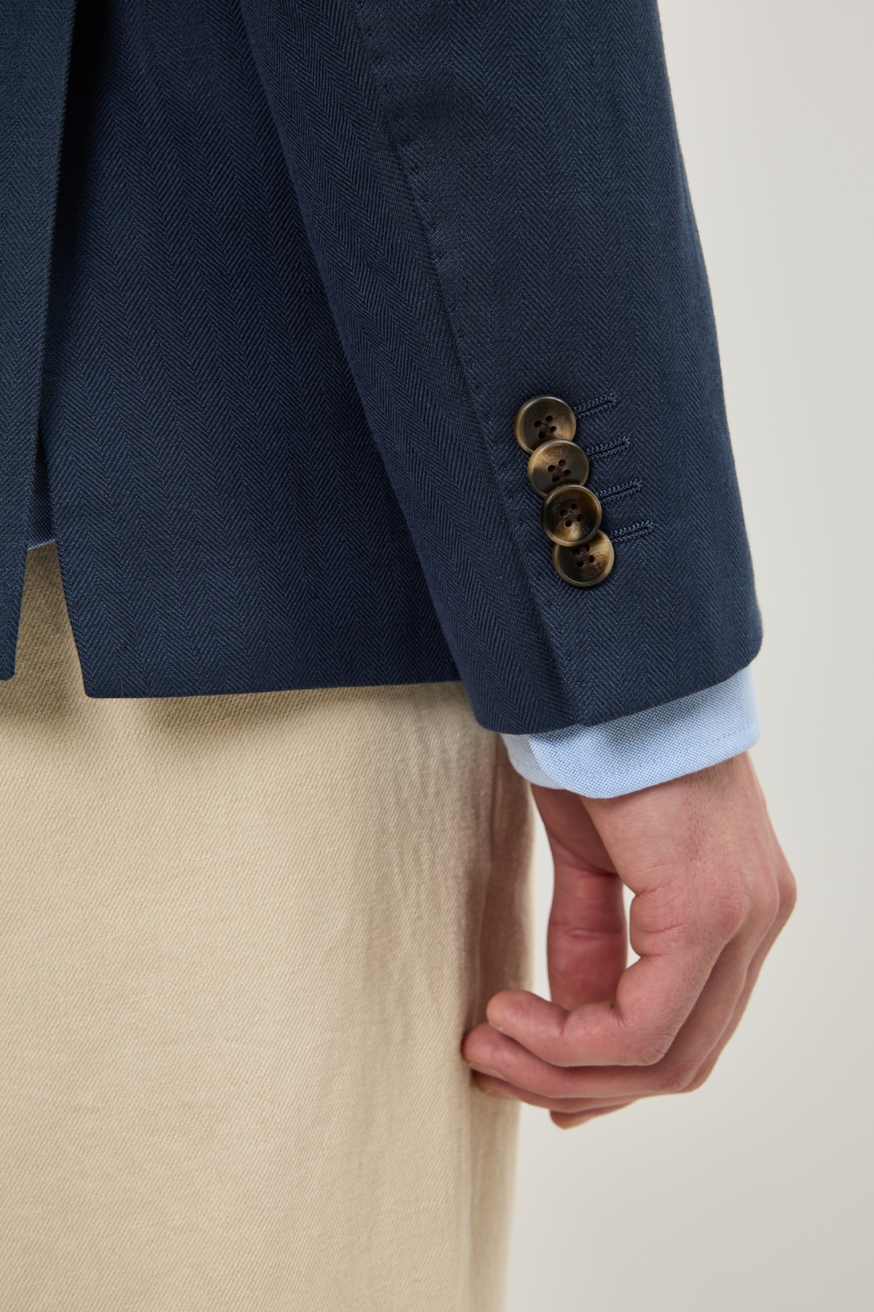 Blazer de lino y algodón slim fit