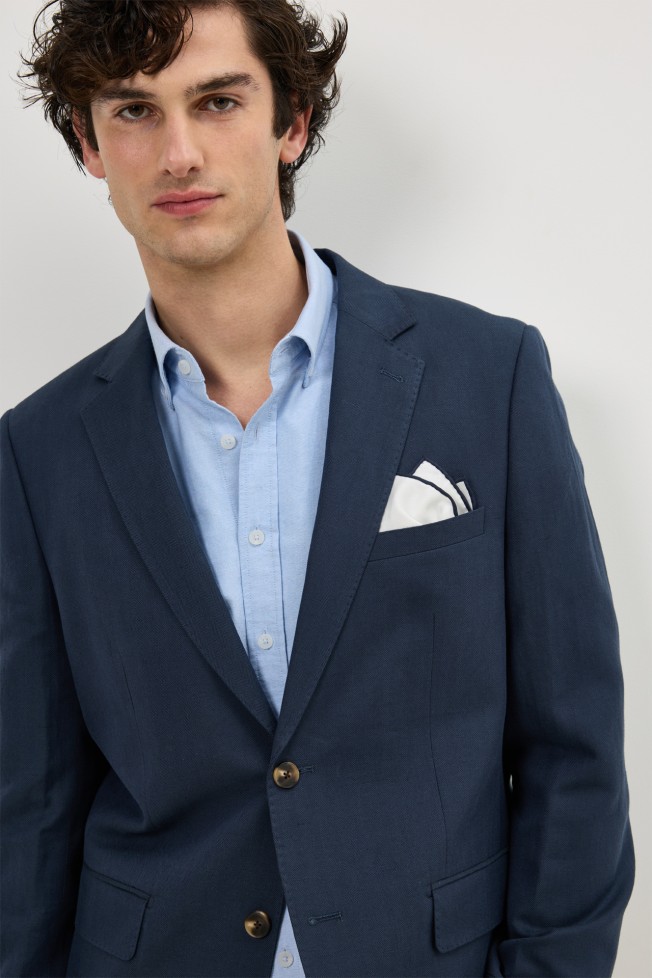 Blazer em linho e algodão slim fit Blazer em linho e algodão slim fit