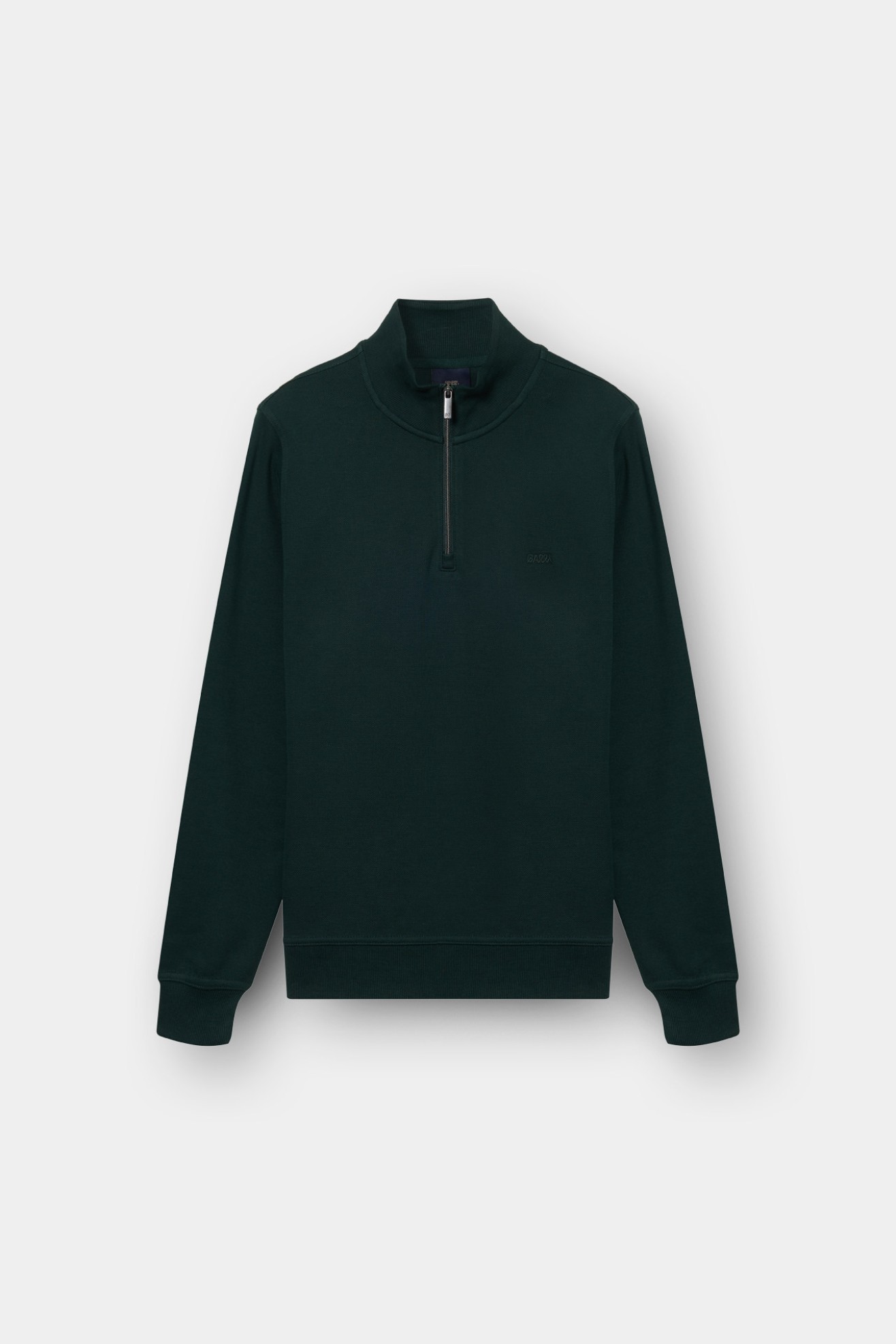 Camisola com fecho e gola alta verde