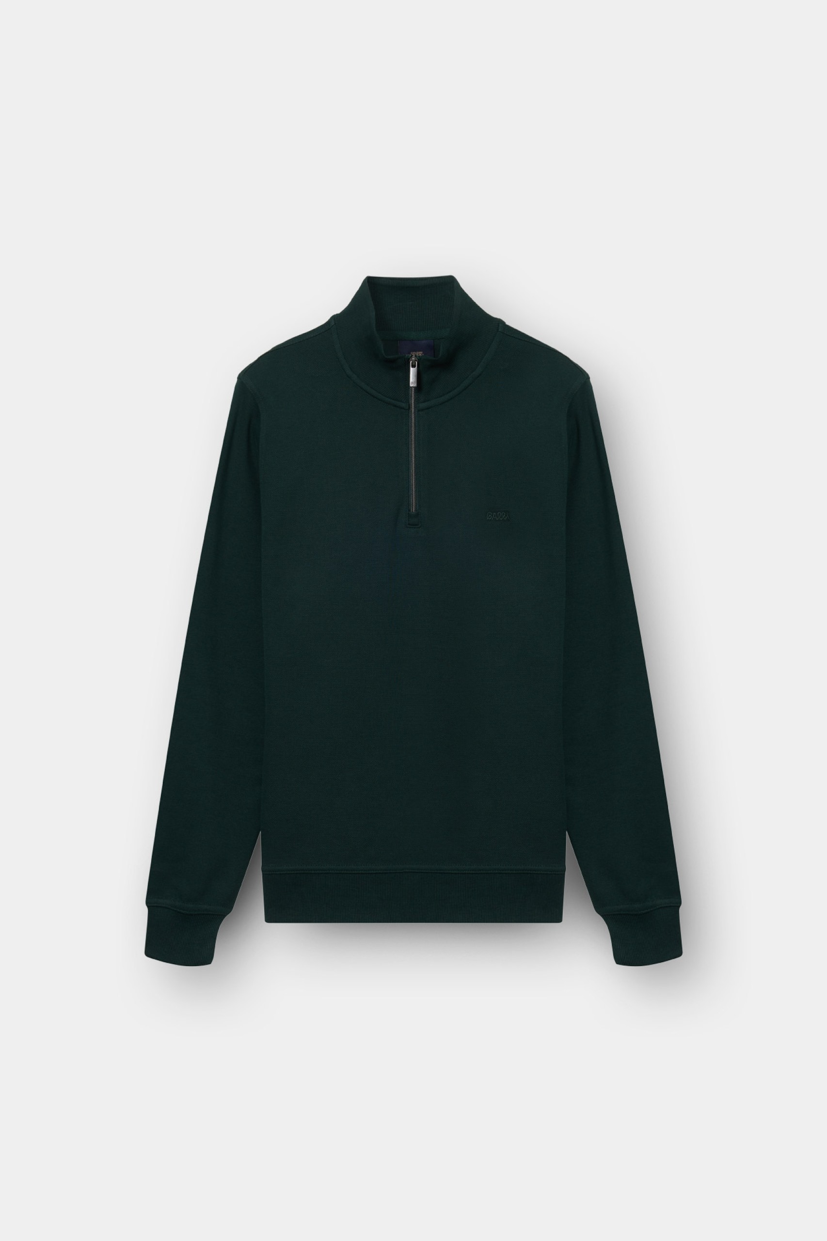 Camisola com fecho e gola alta verde