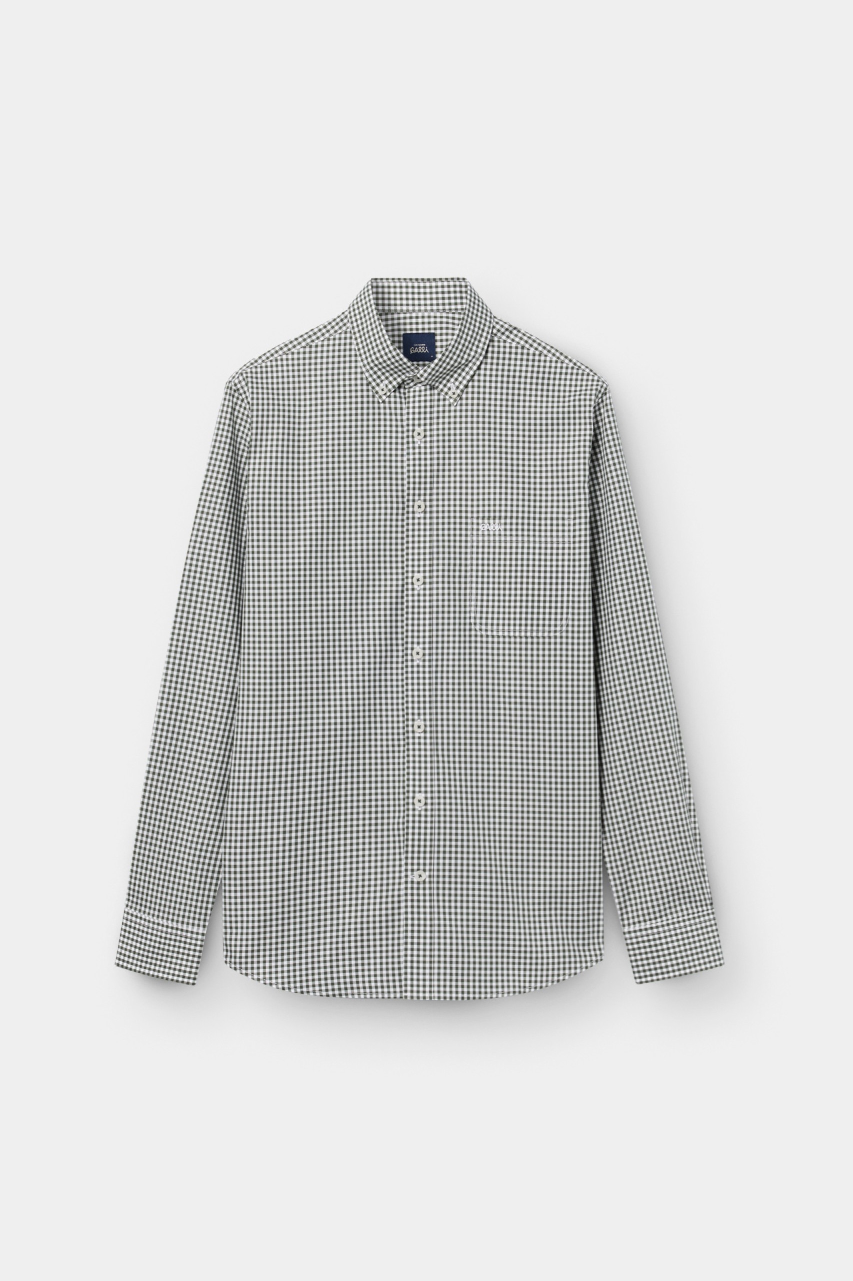 Camisa de cuadros de corte regular en caqui
