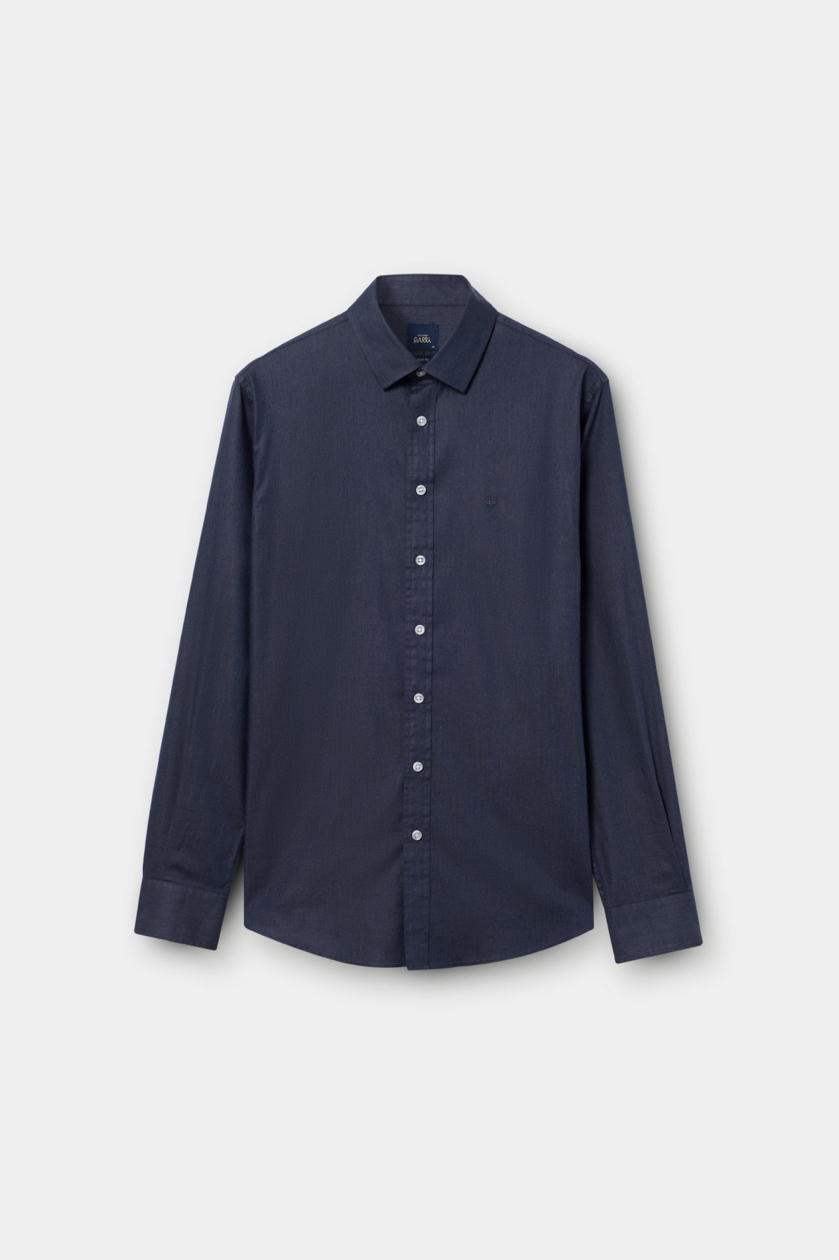 Camisa slim fit en algodón y lyocell