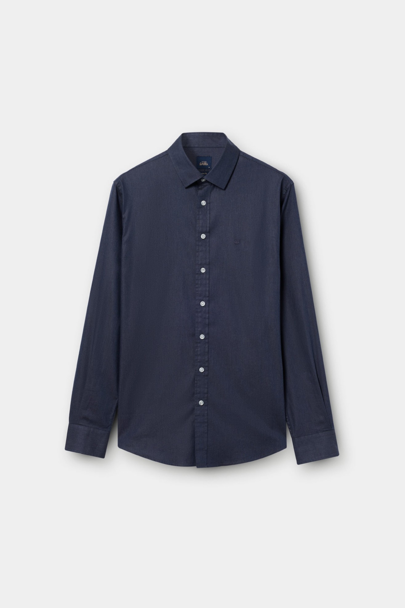 Camisa slim fit em algod�o e liocel