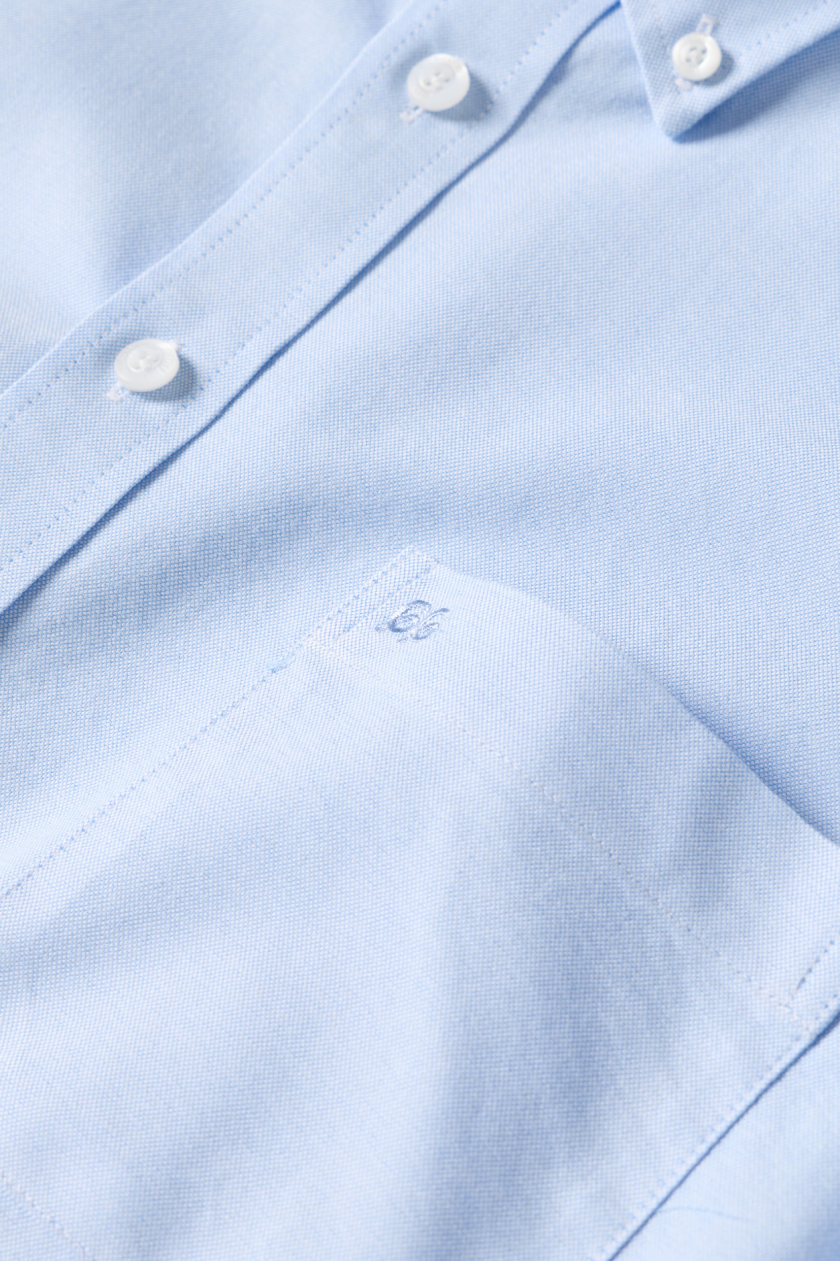 Camisa azul de algodón de corte regular