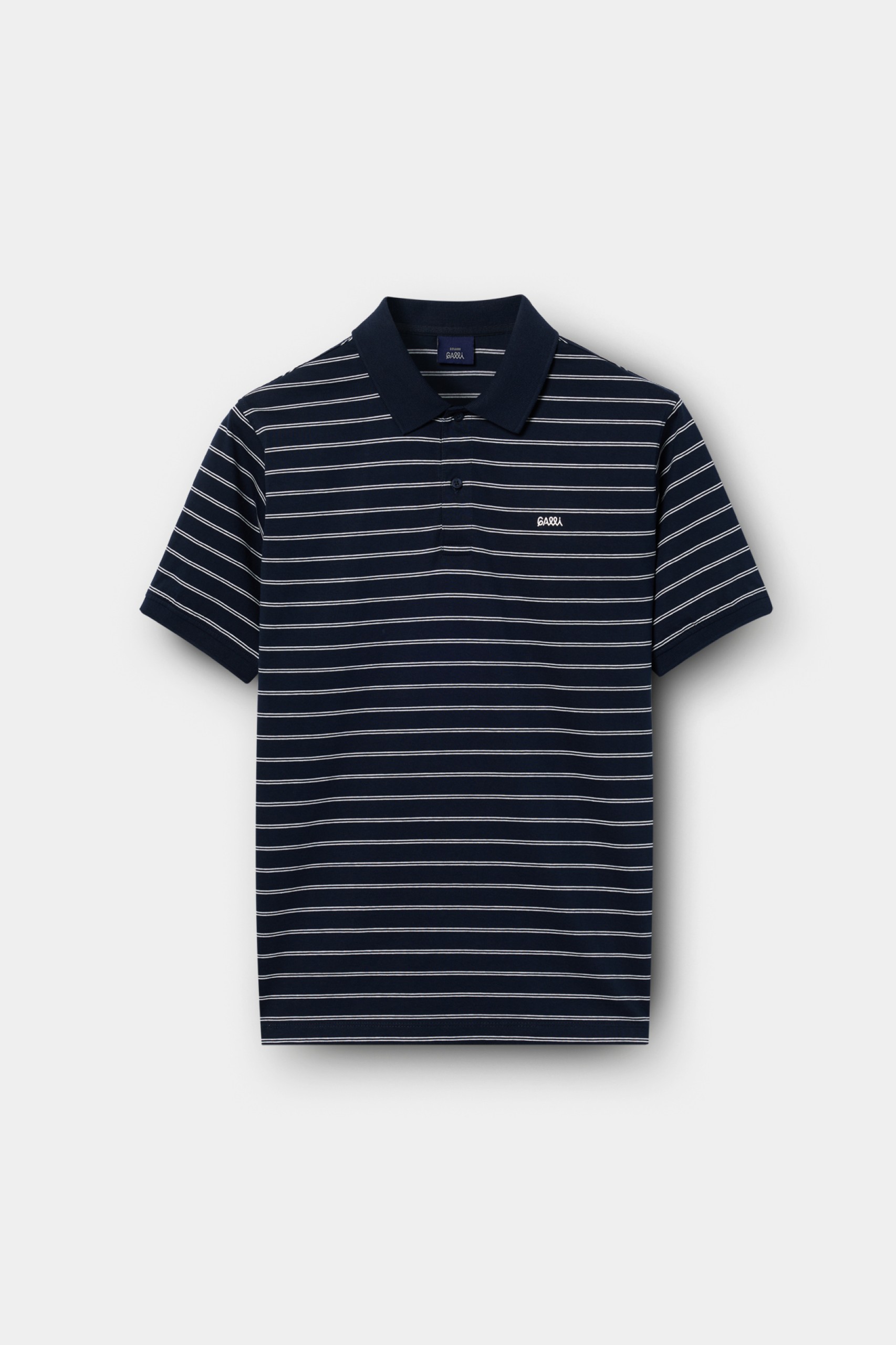 Polo às riscas em algodão