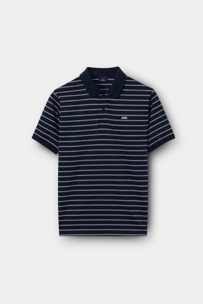 Polo às riscas em algodão Polo às riscas em algodão