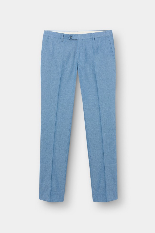 Fato cl�ssico em algod�o e linho slim fit