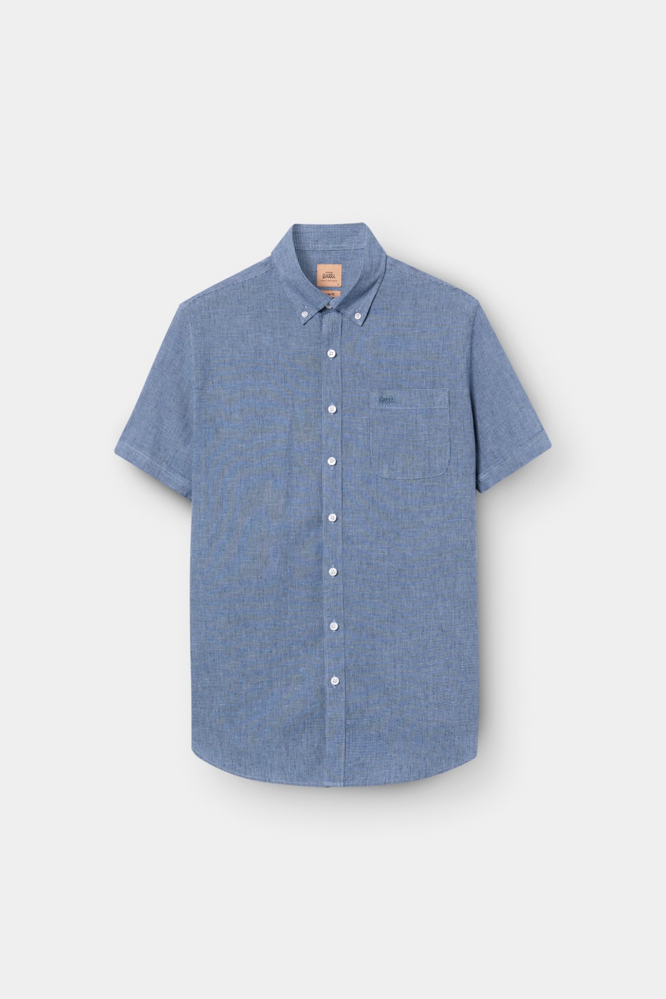 Camisa micro xadrez em linho e algod�o