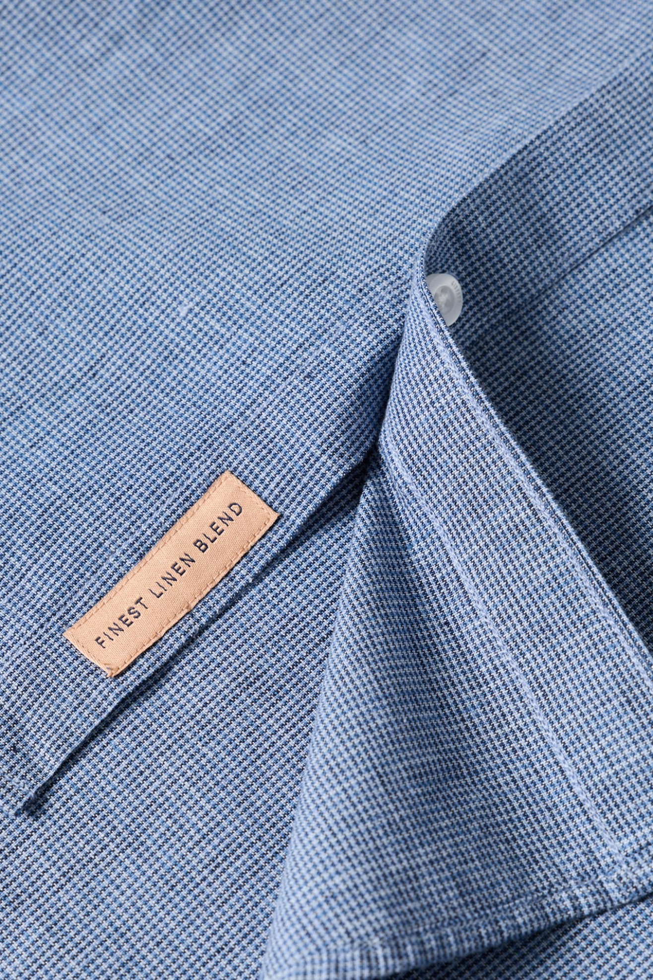 Camisa micro xadrez em linho e algod�o