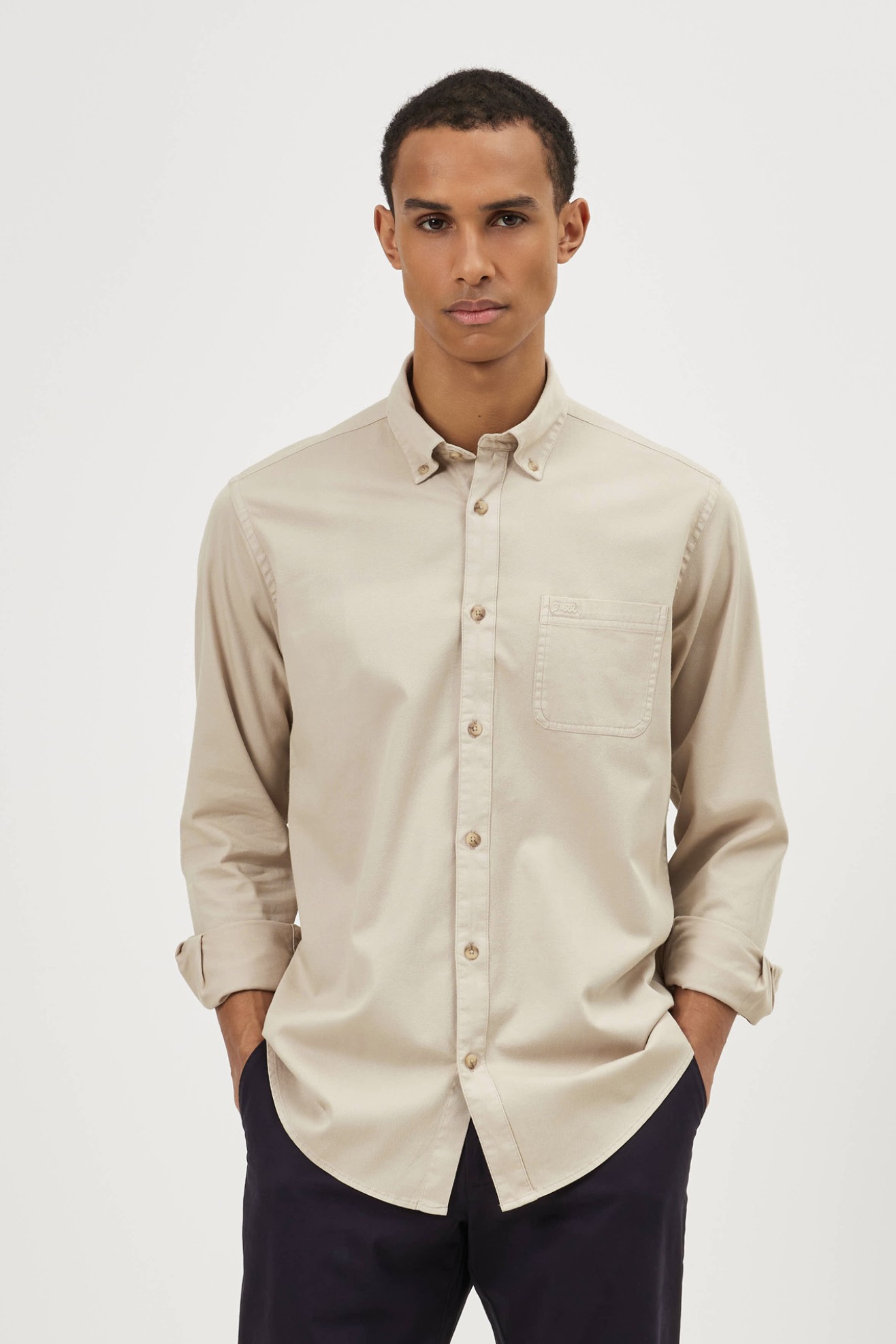 Camisa regular fit em algod�o