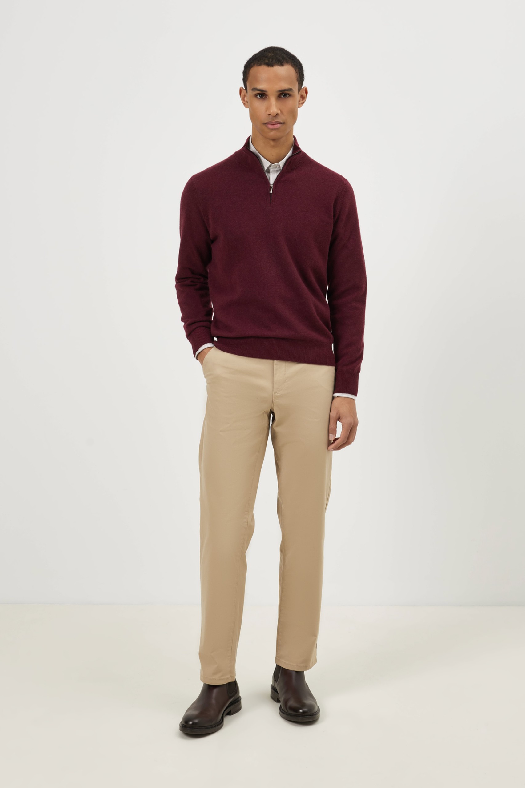 Camisola malha com lã em vermelho