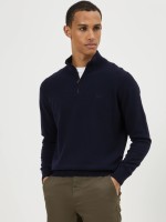 Camisola malha com l� em azul-marinho